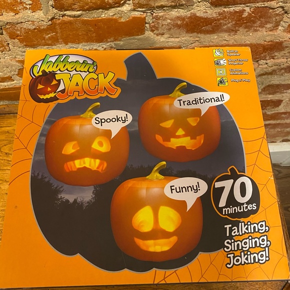 Jabberin Jack Talking Animated Pumpkin Head Halloween Decoration - Picture 2 of 6